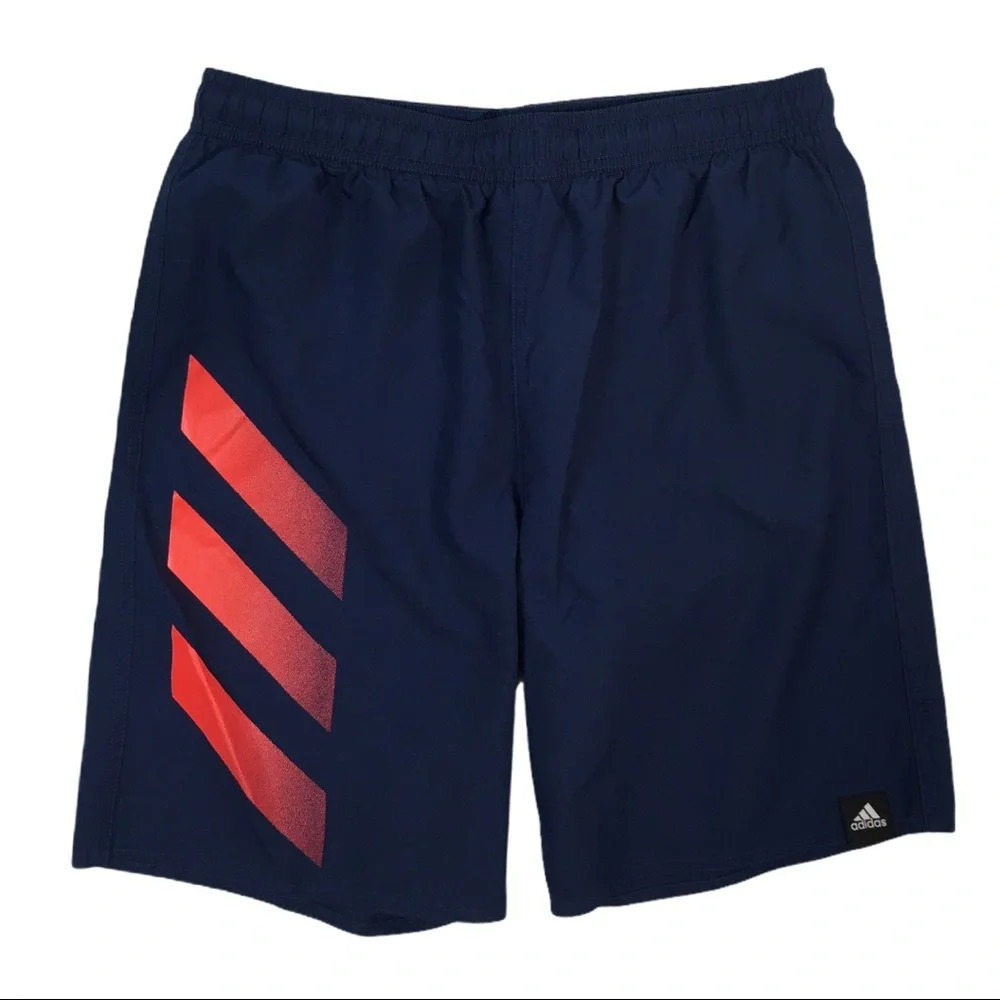 BY171 Adidas Lined Nylon Athletic Swim Trunks L